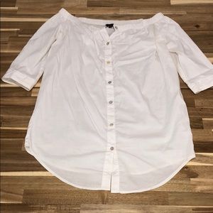 Off the shoulder white blouse
